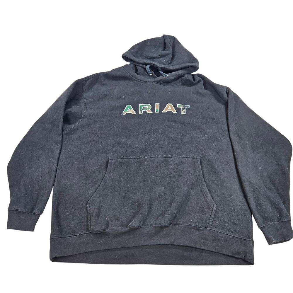 Ariat Camo Print Western Basic Hoodie Sweatshirt in Black Men's Size XXL